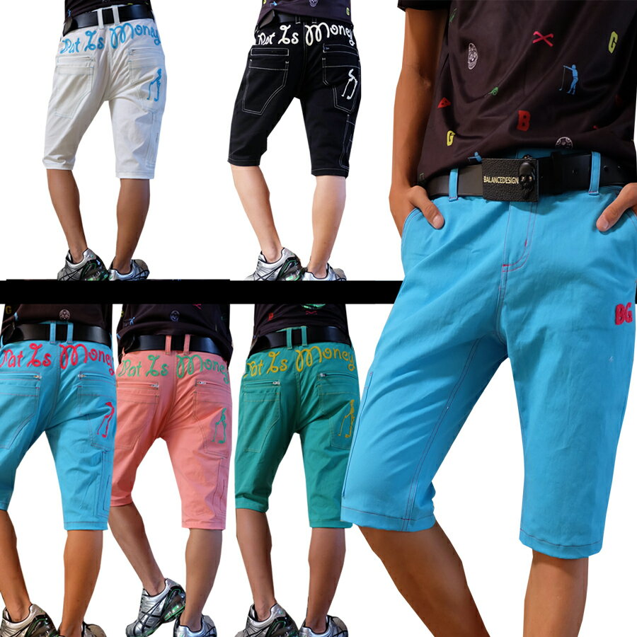 夏新作w30〜w44/パタースカル/ハーフパンツ/ワッペン/sukaru パンツ/伸びる素材【...