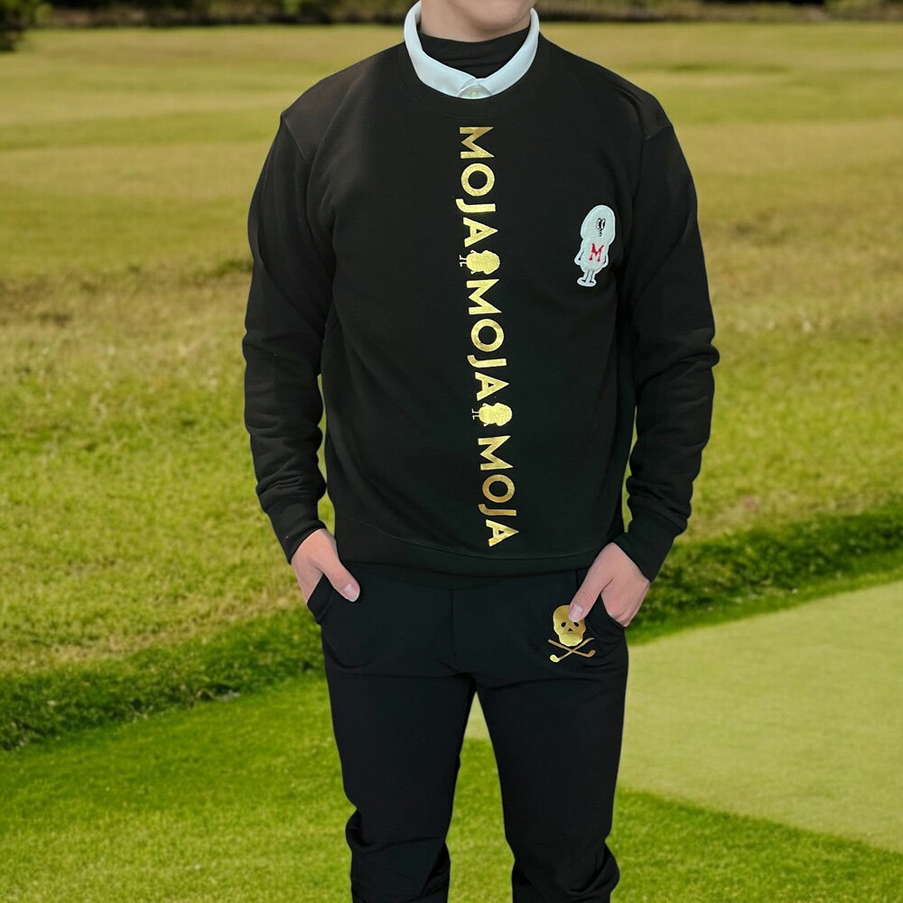c20 2025moja春スエットウェア スカルウェア S M L 2L 3L 4L 5L BALANCEDESIGN メンズ ゴルフウェア トレーナー メンズ 大きいサイズ ストレッチ ドライ ロゴ プリント クルーネック スウェット BIGサイズ golf お洒落 おしゃれ 冬 暖かい 裏起毛 真冬