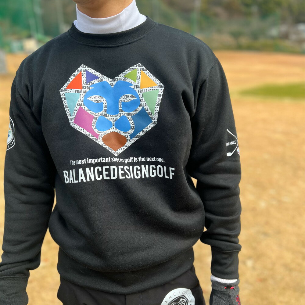 a35 極暖裏起毛カラフルLIONスエット スカルウェア S M L 2L 3L 4L 5L BALANCEDESIGN メンズ ゴルフウェア トレーナー メンズ 大きいサイズ ストレッチ ドライ ロゴ プリント クルーネック スウェット BIGサイズ golf お洒落 おしゃれ 冬 暖かい 裏起毛 真冬
