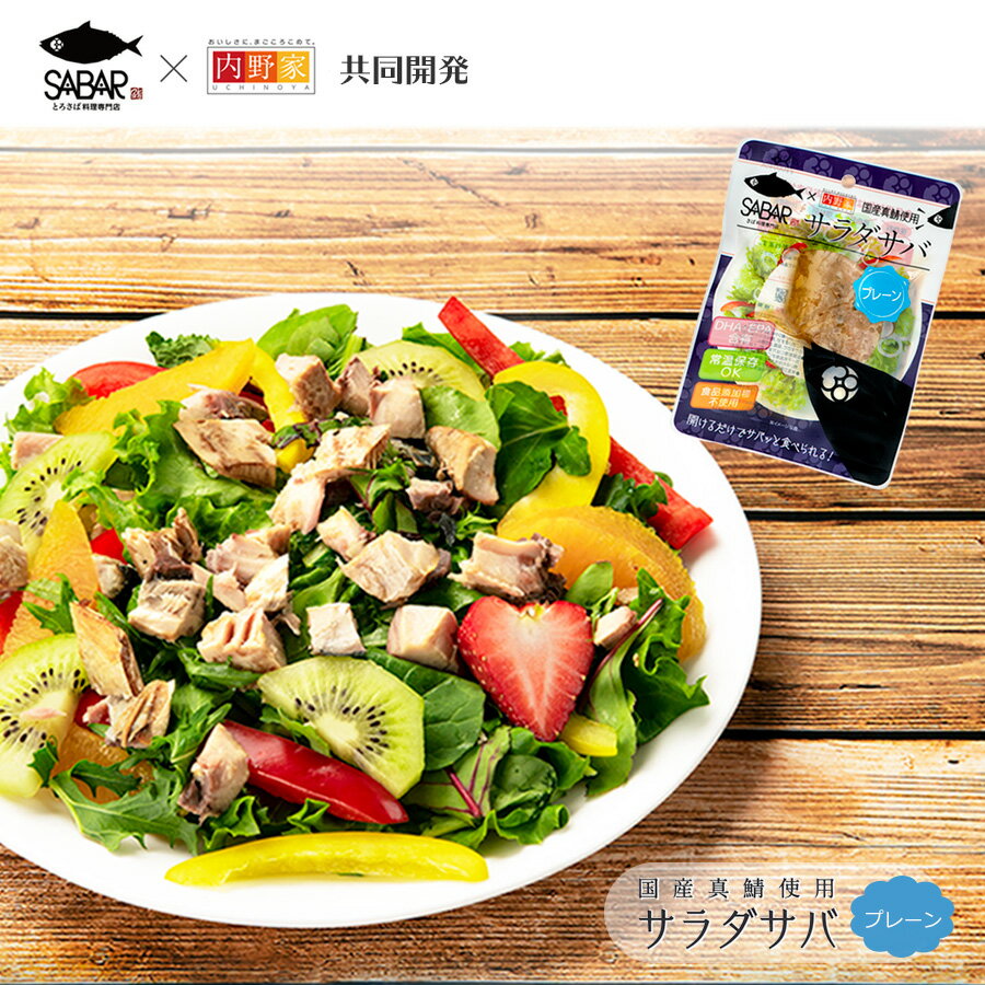 レトルト サラダサバ プレーン 1切れ　無添加 uchipac 常温ロングライフ　食品添加物 保存料不使用