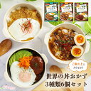世界の丼おかず3種類6個セット 丼の素 レンジ調理 ルーロー飯 ガパオ ロコモコ