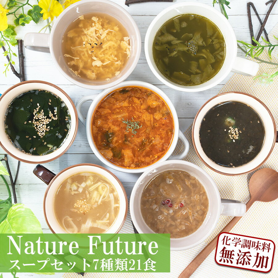 フリーズドライ Nature Future 厳選素材スープ 7種21食 詰め合わせセット スープ 化学調味料無添加 コスモス食品 インスタント 即席 食品 常温保存 長期保存 非常食 保存食 ギフト プレゼント …