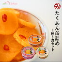 ごはんのおとも たくあんの缶詰め3種類6個お試しセット 道本食品 旅行 海外土産にも