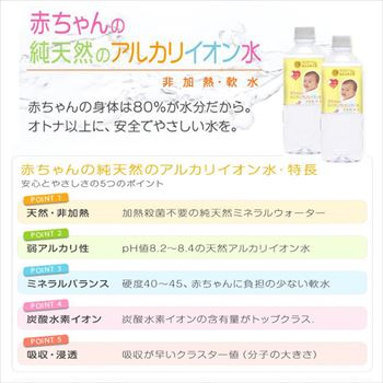 赤ちゃん専用 赤ちゃんの純天然のアルカリイオン水 500ml ミネラルウォーター 粉ミルク