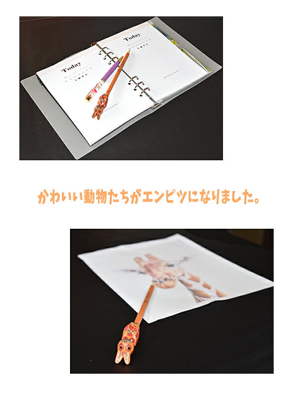 バリアニマルエンピツ バリネコ 鉛筆 えんぴつ カエル キリン アニマル 文具 文房具 筆記具 おもしろ かわいい 動物 インテリア アジアン エスニック ギフト 木彫り 木製 神様 アニマル バリ島 人形 置物 小物 贈り物 粗品 大人 子供 アイテムの商品画像 3