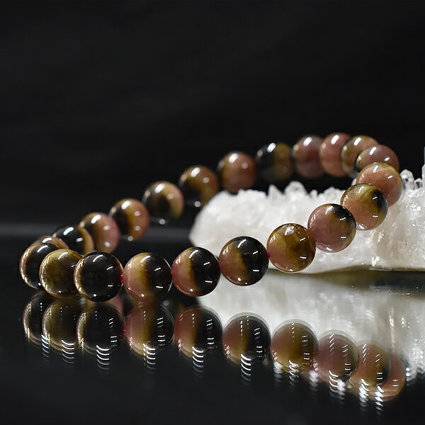 ウォーターメロントルマリン 8ミリブレスレット 内周約15センチ 天然石 パワーストーン ブレスレット バリブラン