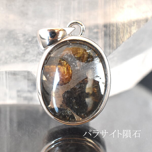 パラサイト隕石 ペンダントトップ 長方形 パラサイト 隕石 レアストーン 天然石 パワーストーン ペリド..