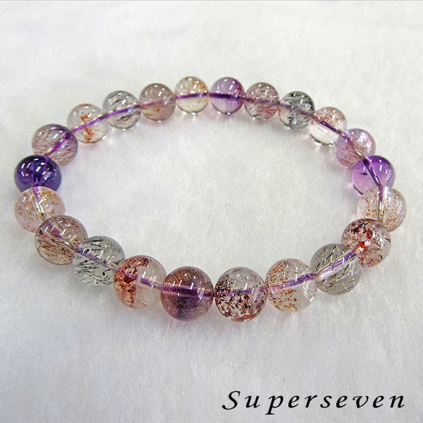 スーパーセブン1連ブレスレット9mm(4A) スーパーセブン レアストーン 天然石 ブレスレット アクセサリ..