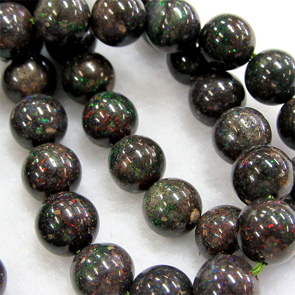 【メール便対応】ブラックオパール8ミリ1粒売り ブラックオパール オパール アクセサリーパーツ 天然石 幸福 恋愛成就オーストリア