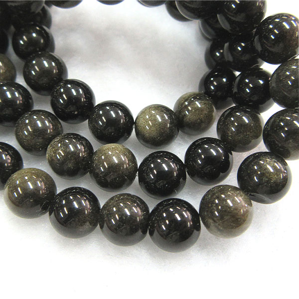 【メール便対応】ゴールデンオブシディアン8ミリ1粒売り オブシディアン 黒曜石 魔除け ゴールデンオブシディアン 天然石 パワーストーン