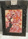 【5/6迄sale最大20%OFFクーポン】 バリアート ドットアート フレーム付 桜 バリ絵画 W43×H53cm アートパネル ピンク アートフレーム 壁掛...