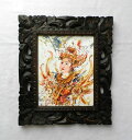 【インテリア雑貨 おしゃれ バリ風】 アジアン雑貨 インテリア バリ風 バリ 絵画 人物画 P-1 レゴンダンス W33×H38cm 祭り 舞踊 民族舞踊 絵 バリ絵画 バリアート モダン バリ雑貨 額入り フレーム付き エスニック エキゾチック ボヘミアン 伝統舞踊