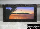 【5/6迄sale最大20%OFFクーポン】 バリの絵 海の絵 海と島とヤシの木 W109×H59cm S-8 サンライズ ビーチ アートパネル オレンジ 海 ...