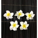 【5/6迄sale最大20%OFFクーポン】 プルメリア 造花 白 SS 4cm 5個1セット アジアン雑貨 インテリア バリ風 スポンジフラワー フェイクフラ...