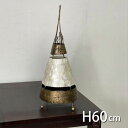 【インテリア雑貨 おしゃれ バリ風】 フロアランプ シェルとアイアンのコーンランプ 円錐型 H60cm ゴールド アジアン 照明 おしゃれ 間接照明 置き型 床...