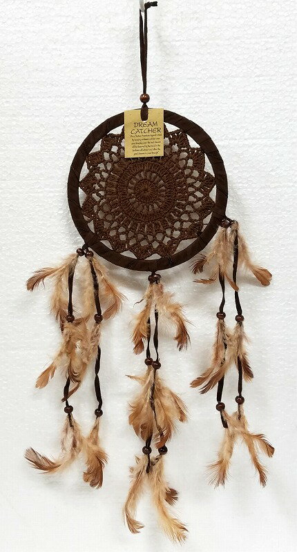 ドリームキャッチャードイリーレース　16cmΦブラウン【バリ・アジアン雑貨　　　　　バリパラダイス】