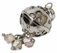 ☆ガムランボールフリンジ付1.2(全長3cm) クリアストーンD【バリ島直輸入】ギフト/プレゼント/幸運/スピリチュアル/チャーム/お守り/癒しの音色/鈴/ヒー...