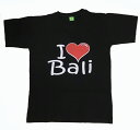 I LOVE BALI Tシャツ 黒【バリ島直輸入】プレゼント ギフト 土産 OLEHOLEH 手作り アジアン ハンドメイド おしゃれ かわいい HANDMADE リゾート レディース バリファッション 南国 ビーチ 夏服 半袖 サマーファッション 綿 コットン【バリ・アジアン雑貨バリパラダイス】