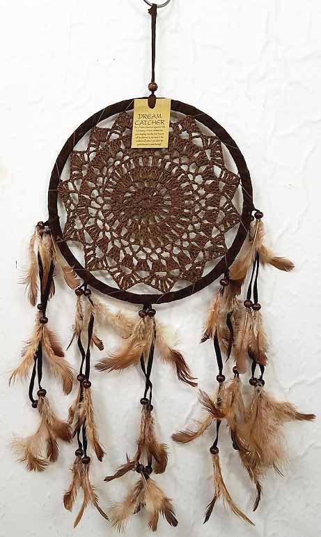 ドリームキャッチャードイリーレース22cmΦ　ブラウン【バリ・アジアン雑貨バリパラダイス】