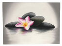 ストーンとフランジパニ絵画 30*40 デザインJ【バリ直輸入】バリ絵画 アートパネル パネル プルメリア 花 石 南国 リゾート パネル バリインテリア トロ...
