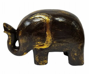 木製ブロンズ象 L【バリ島直輸入】ゾウ エレファント 動物 アニマル 木彫り 置物 かわいい オブジェ ディスプレイ バリ雑貨 アジアンインテリア アジアン雑貨 土産【バリ・アジアン雑貨バリパラダイス】