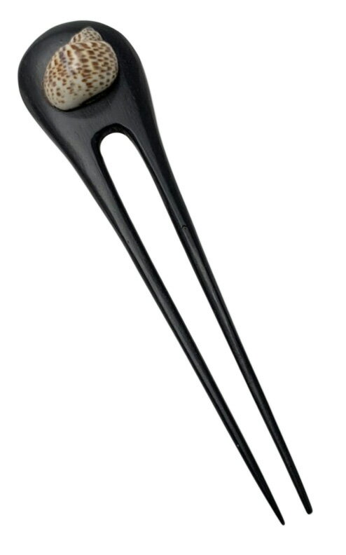 ツブ貝のかんざし(2本タイプ)【バリ島直輸入】プレゼント/ギフト/手作り/アジアン/ハンドメイド/簪/シェル/貝細工/木製/ヘアスティック/HANDMADE/南...