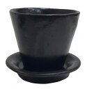 プランターカバーセット（植木鉢）黒シンプル