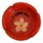 【アウトレット】処分価格　I LOVE BALI　フランジパニ灰皿　丸型　オレンジ【バリ・アジアン雑貨バリパラダイス】