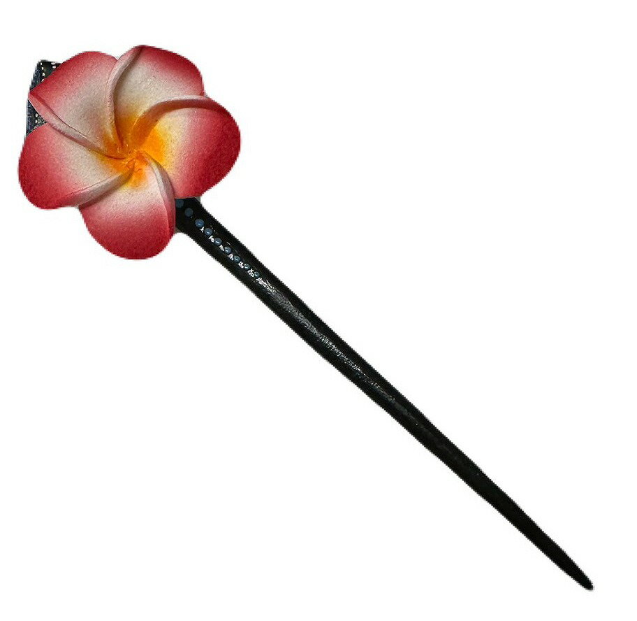 5cmフランジパニ バティックかんざし1本タイプ【バリ島直輸入】プレゼント/ギフト/手作り/アジアン/ハンドメイド/HANDMADE/簪/プルメリア/南国/トロ...