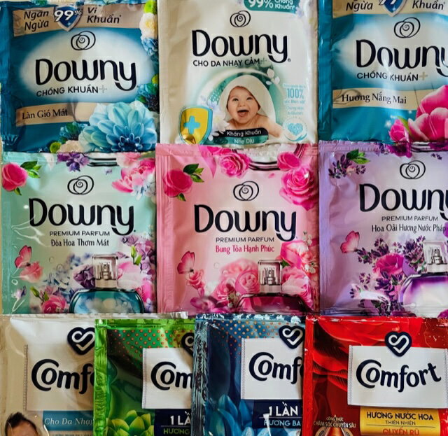 柔軟剤 ダウニー＆コンフォート　お試しサイズ　10種10個セット モルト 送料無料 代引き日時指定不可 サンプル アジアンダウニー 柔軟材 ベトナム バリ島 アジアン雑貨のサムネイル