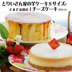 とりいさん家の芋ケーキ Sサイズ & caramelチーズケーキ 芋 スイーツ スイートポテト　ホワイトデー お返し お取り寄せスイーツ スイートポテト お取り寄せグルメ ケーキ 当店一番人気 贈答 バレンタイン お誕生日 さつまいも ギフト 誕生日ケーキ お土産【送料無料】