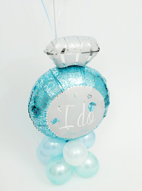 ウェディングリング（ブルー） バルーン電報（電報）結婚式 バルーン 祝電 2次会 装飾 おしゃれ