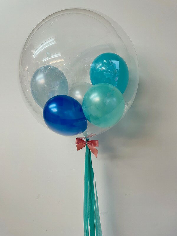 ウェディングリング（ブルー） バルーン電報（電報）結婚式 バルーン 祝電 2次会 装飾 おしゃれ
