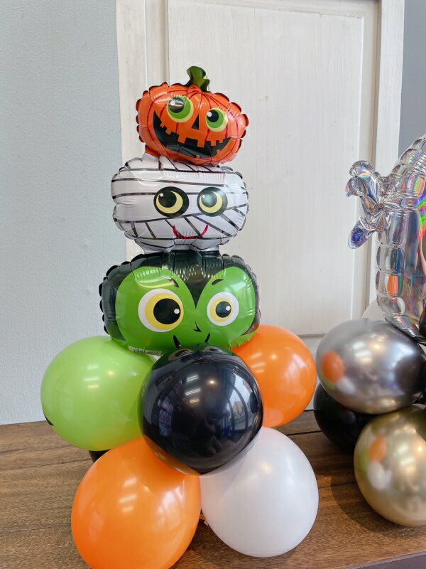 2つセットでお届け ハロウィンコラム おばけちゃん バルーン バルーンギフト 飾り 装飾 3