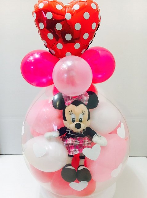 バルーン電報(電報)スクールミニー バルーンラッピング♪ 入学祝い 入園祝い 結婚式 誕生日 ぬいぐるみ ディズニー 卒業祝い 入学祝い 母の日