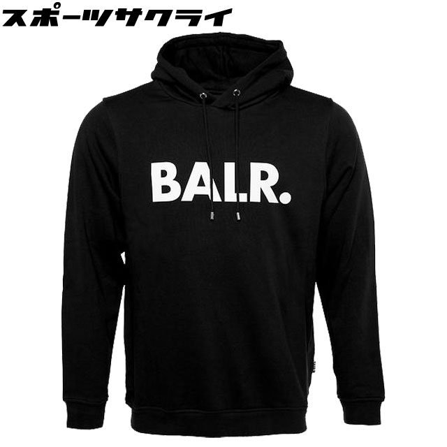 【BALR./ボーラー】 BRAND STRAIGHT HOODIE ブラック パーカー サッカー スポーツ ウェア 【BALANCE STYLE】 B12611017-JETBLACK