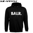 【BALR./ボーラー】 BRAND STRAIGHT HOODIE ブラック パーカー サッカー スポーツ ウェア 【BALANCE STYLE】 B12611017-JETBLACK 1