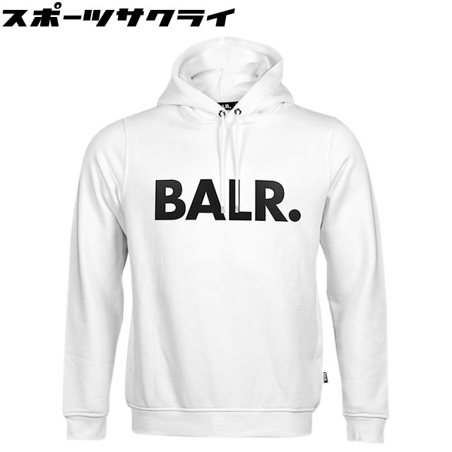 【BALR./ボーラー】 BRAND STRAIGHT HOODIE ホワイト パーカー サッカー ウェア スポーツウェア 【BALANCE STYLE】 B12611017-BRIGHTWHITE