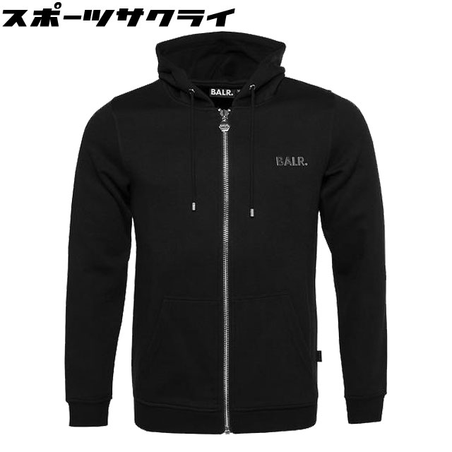 【BALR./ボーラー】 Q-SERIES STRAIGHT ZIP THRU HOODIE ブラック ジップパーカー サッカー スポーツ ウェア 【BALANCE STYLE】 B12671001-BLACK