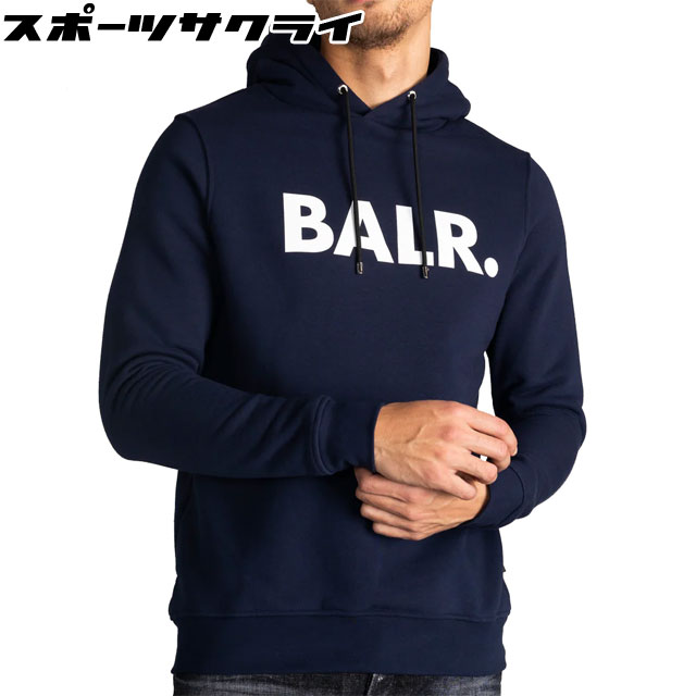 【BALR./ボーラー】 サッカー ウェア BRAND STRAIGHT HOODIE ネイビー パーカー スポーツウェア 【BALANCE STYLE】 B12611017-NVBL