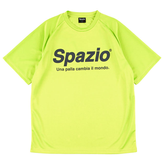【スパッツィオ】 サッカー フットサル トレーニングウェア ロゴ プラクティスシャツ ネオンイエロー プラシャツ 半袖 接触冷感 吸汗 速乾 GE0781-27