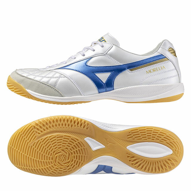 ミズノ フットサル インドアシューズ モレリア SALA JAPAN IN ホワイト ブルー 屋内シューズ 【Mizuno2024Q3】 Q1GA241125