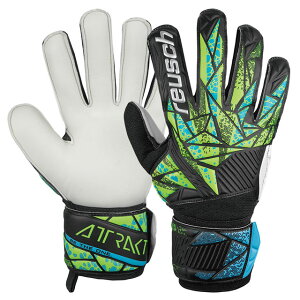 ロイシュ サッカー キーパーグローブ アトラクト ソリッド ブラック 蛍光ライム ゴールキーパー用品 手袋 reusch 5460515-7411