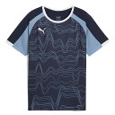 プーマ サッカー フットサル トレーニングウェア ジュニア INDIVIDUALLIGA グラフィック SS 半袖シャツ JR ネイビー ブルー プラシャツ 6...
