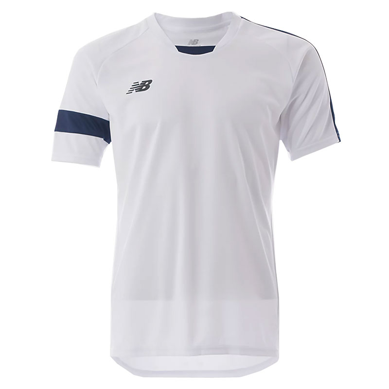 ニューバランス サッカー フットサル ゲームシャツ ホワイト ネイビー トレーニングウェア 半袖シャツ ..