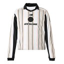 ニューバランス サッカー フットサル トレーニングウェア Black Out グラフィック ポロロングスリーブシャツ シーソルト AMT55252-SST