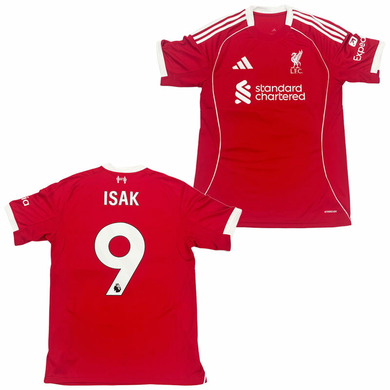 アディダス リバプールFC ホーム レプリカ ユニフォーム レッド #9 アレクサンデル・イサク サッカー レプリカウェア ネーム入り JYF22-NUMBER-9