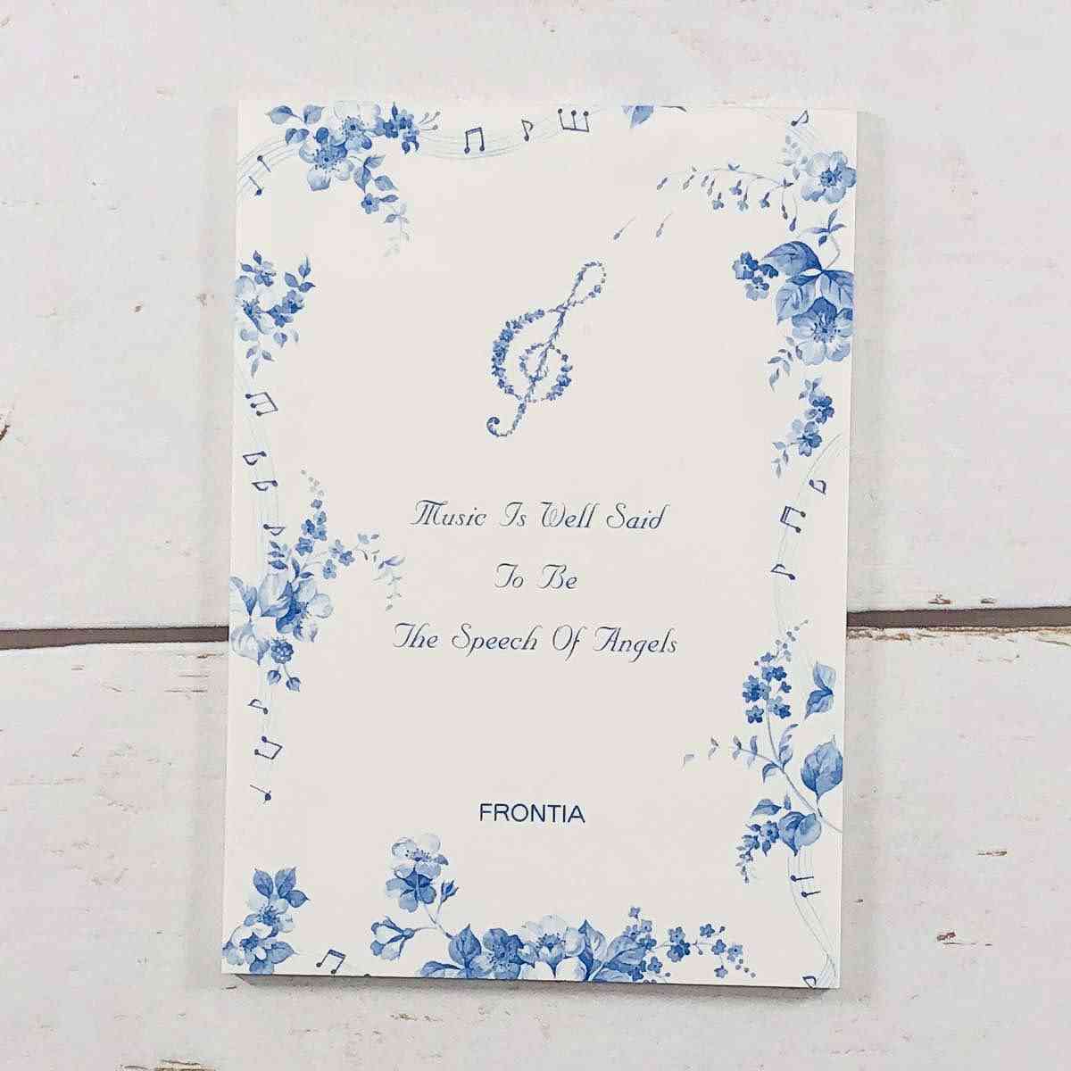 【12/1限定! ポイント2倍】音楽 ピアノ メモパッド MUSIC wp-052 メモ帳 ホワイト 花柄 フラワー柄 音楽 ピアノ発表会プレゼント プレゼント...