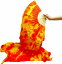 ファンベール ベリーダンス ベール 1本 黄色×オレンジ ダンス 扇子 よさこい 扇子 団扇 衣装 舞台 小道具 シルク グラデーション