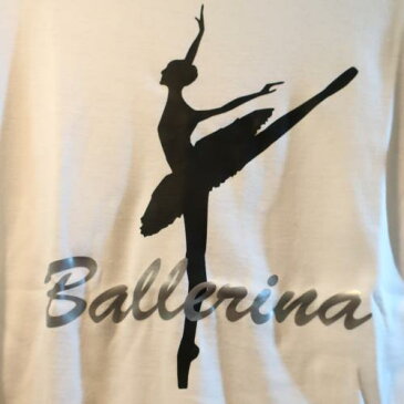 バレエTシャツ,バレリーナ白黒,バレエ Lady’sウェア トップス,ウォームアップウエア,バレエ用品,バレエ トップス